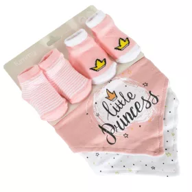 TUMMY zokni+nyálkendő szett 2+2db PINK