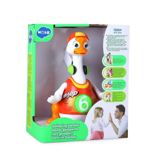 HOLA táncoló liba piros pólós 828