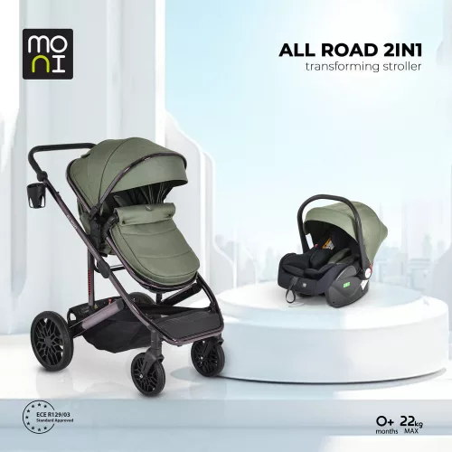 ALL ROAD babakocsi szett 2in, átalakítható, autós hordozóval S.ZÖLD