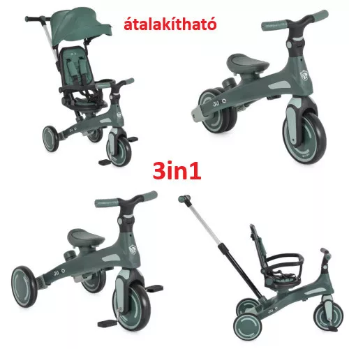 JUNO átalakítható tricikli 3 funkciós ZÖLD