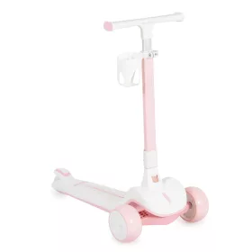   AERO roller, összecsukható, 50kg-ig, 3 kerekű, váza fehér/RÓZSASZÍN