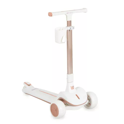 AERO roller, összecsukható, 50kg-ig, 3 kerekű, arany váz FEHÉR