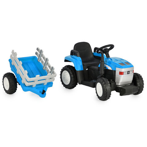 BO DALLAS elektromos traktor trélerrel 12V 140cm KÉK