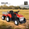 BO DALLAS elektromos traktor trélerrel 12V 140cm PIROS