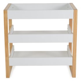 TIMBER fa pelenkázó állvány polccal FEHÉR/NATUR