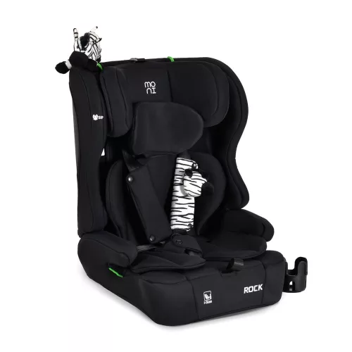 ROCK autós ülés 76-150cm, 2játékkal, pohártartó, belső öv, isofix nélkül FEKETE