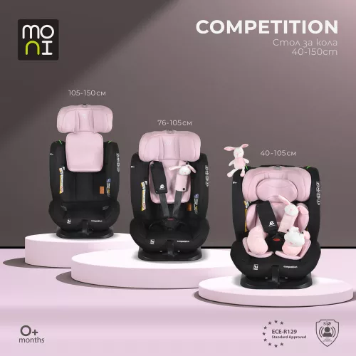 COMPETITION dönthető autós ülés 40-150cm PINK