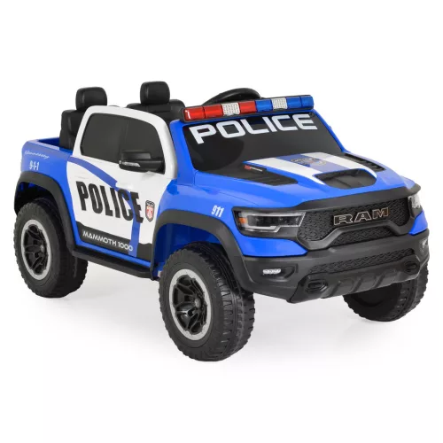 BO RAM MAMMOTH elektromos rendőrautó hangos bemondóval 107cm 2 motoros KÉK