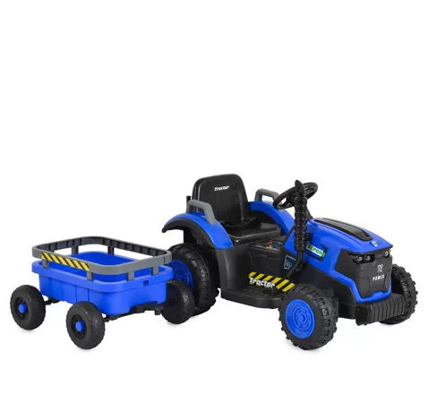 BO TERRON traktor 4 kerekű trélerrel 12V két motoros KÉK