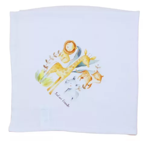 Textil tetra pelenka 70x70cm fehér szafaris 