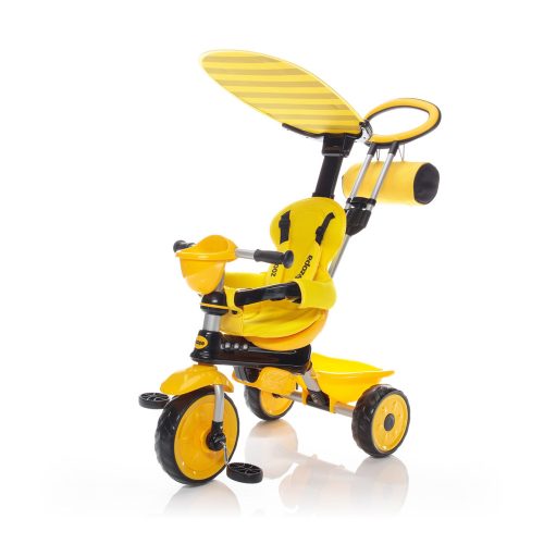 Zopa tricikli ZooGo Bee sárga/fekete tolókarral|8595114431687