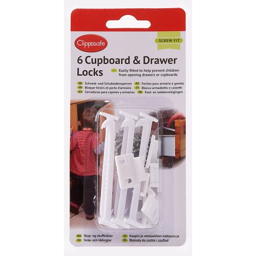 Clippasafe Szekrény- és fiókzár 6db 71|5015876020460