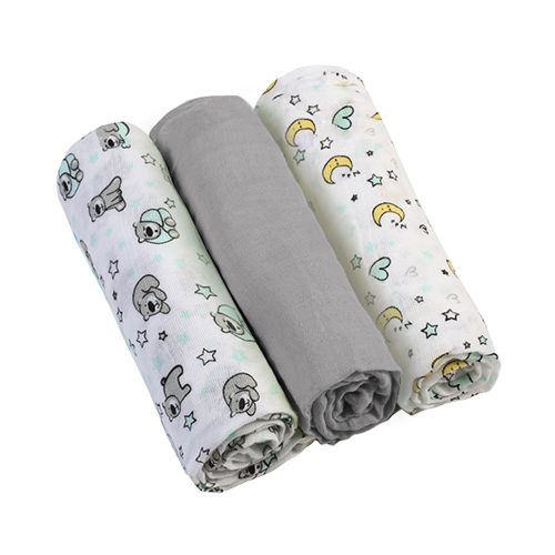 BabyOno textilpelenka színes 3db szürke 348/01|5901435407950