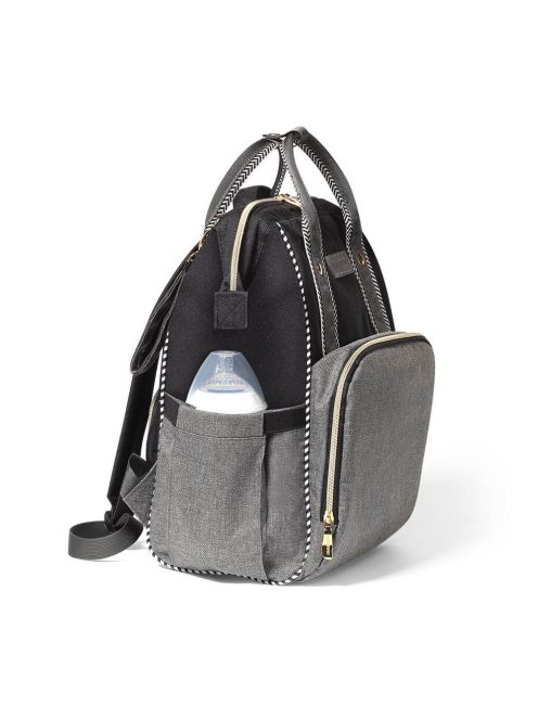 BabyOno pelenkázó táska OSLO STYLE hátizsák 30x40x16cm fekete/szürke 1424/01