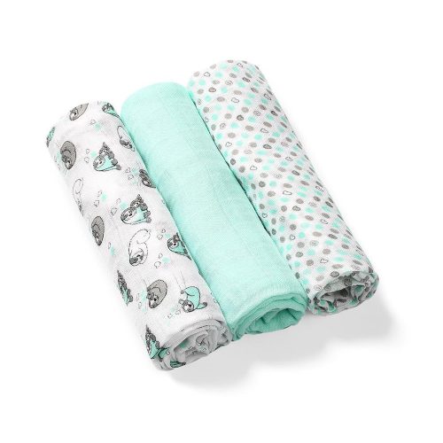 BabyOno textilpelenka színes 3db bambusz halványzöld 397/04|5901435409763