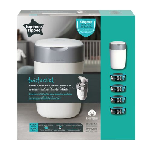 Tommee Tippee pelenkacsomagoló utántöltõ 4db,  pelenkatároló szemetessel Twist & Click|5010415510204