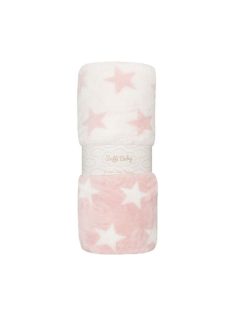   Soffi Baby takaró plüss dupla rózsaszín-fehér csillagos 75x100cm