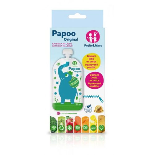 Petite and Mars Papoo Original tasak bébiételekhez elefánt 6 db|8595640901807