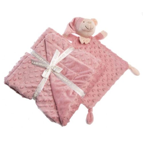 Gamberritos takaró - plüss buborékos anyagú 80x110cm plüss szundikendõvel maci rózsaszín 10339|8432443609977
