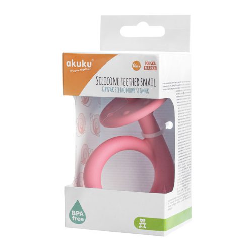 Akuku rágóka szilikon Csiga pink|5907644001156
