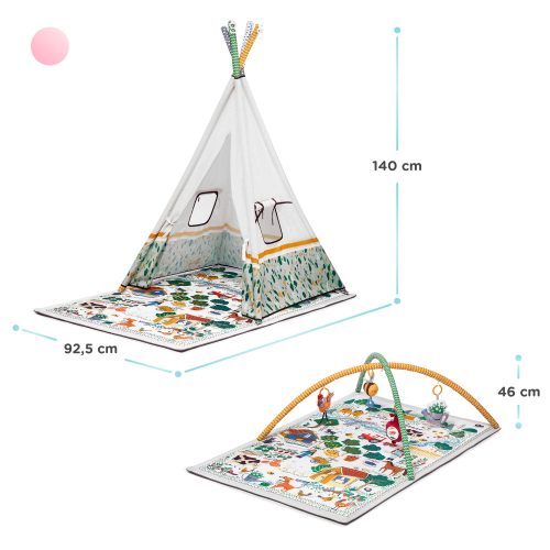 Kinderkraft játszószõnyeg  - Little Gardener játékhíddal sátorral|5902533918171