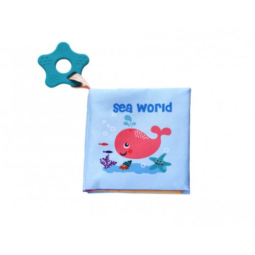 Kikkaboo készségfejlesztõ textil könyv és rágóka tengervilág|3800171209182
