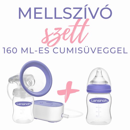 Lansinoh 2 fázisú kompakt elektromos mellszívó 160ml cumisüveggel és mintacsomaggal szettben|5999884615156