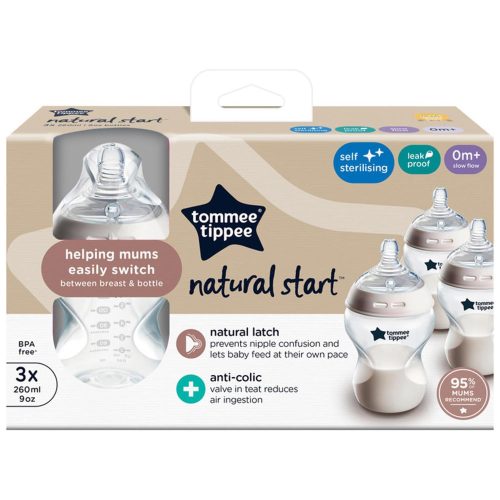 Tommee Tippee cumisüveg Natural Start 3x260 ml|5010415227294