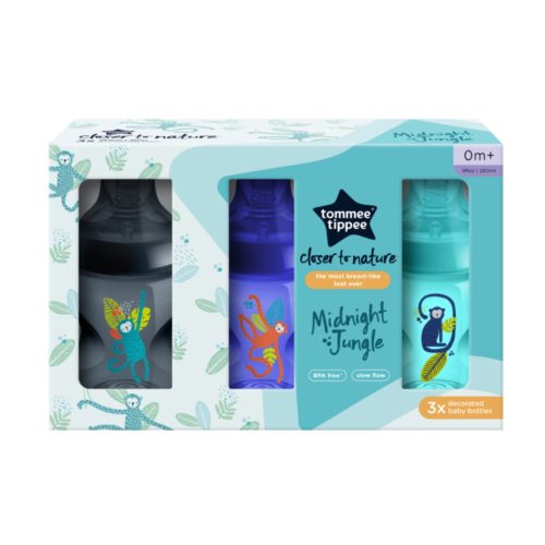 Tommee Tippee cumisüveg - CTN Midnight Jungle 3 db 260 ml kék|5010415227317