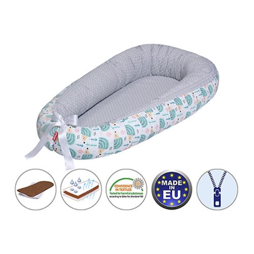 Scamp babafészek kókuszbetétes Hedgehog Green BF014|5999546242645
