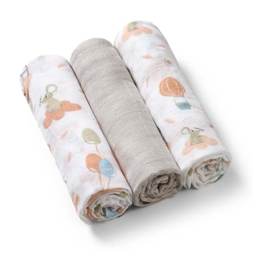 BabyOno textilpelenka színes 3db bambusz világosszürke 397/09|5901435414491
