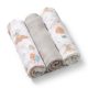 BabyOno textilpelenka színes 3db bambusz világosszürke 397/09|5901435414491