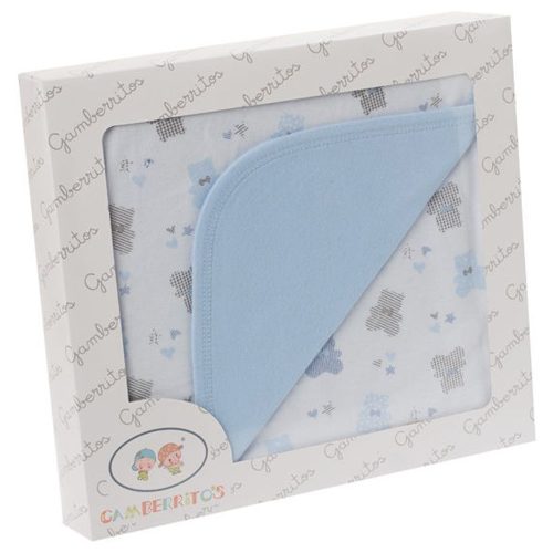 Gamberritos takaró pamut 80x80cm maci printed kék 10505|8432443619297