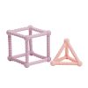 Nattou rágóka szilikon kocka és háromszög szett 2db lila-pink|5414673876445