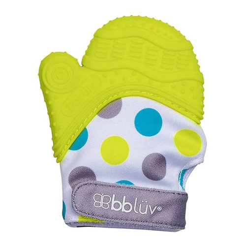 bblüv bébikesztyû szilikonos rágókával Glüv Lime|0628451387640