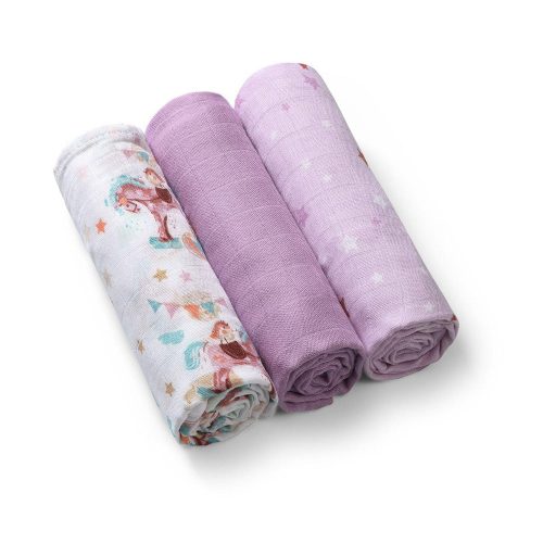 BabyOno textilpelenka színes 3db bambusz lila 397/11|5901435415740