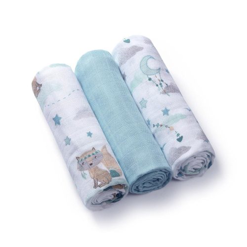 BabyOno textilpelenka színes 3db bambusz világoskék 397/12|5901435415757