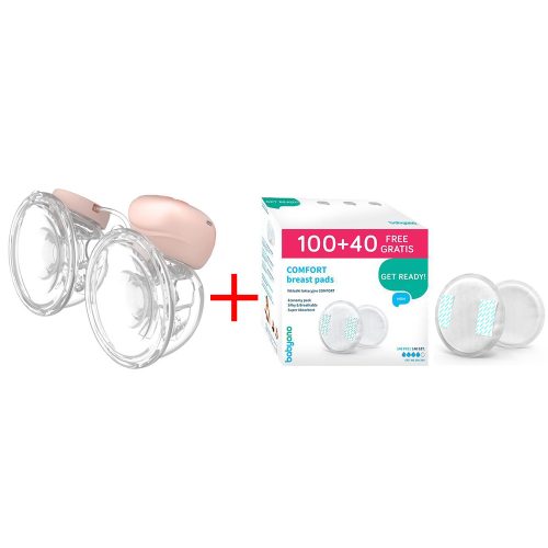 BabyOno mellszívó Twinny elektromos, viselhetõ, dupla - 100 plusz 40db melltartóbetéttel 1002 - 296/140|5996315134613