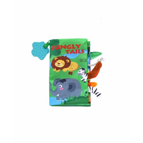Kikkaboo készségfejlesztõ textil könyv és rágóka jungly tails|3800171209151