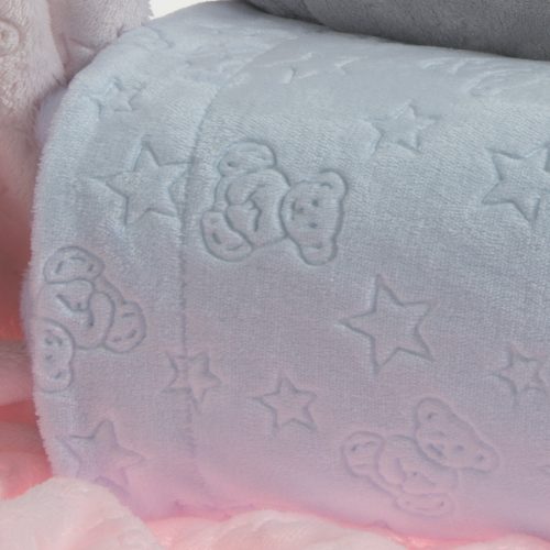 Gamberritos takaró plüss 80x110cm maci és csillag kék 10878|8432443674494