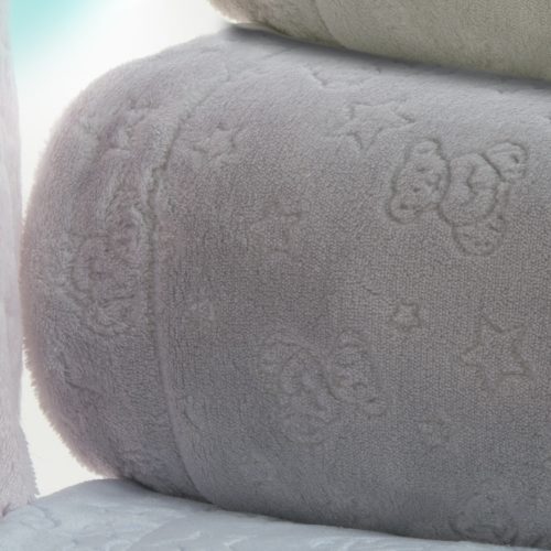 Gamberritos takaró plüss 80x110cm maci és csillag szürke 10878|8432443674517