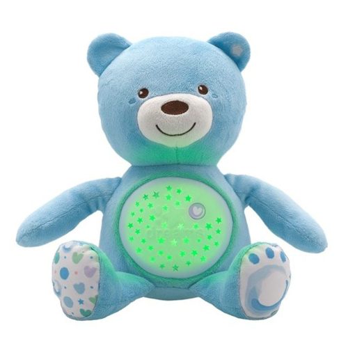 Chicco Baby Bear plüss maci projektorvetítö és éjszakai lámpa kék|8058664060368