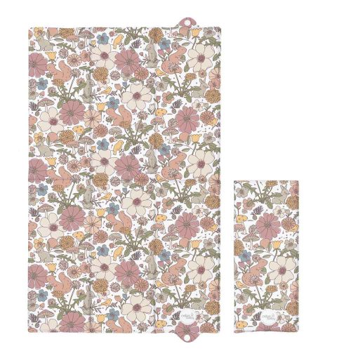 Ceba pelenkázó lap összehajtható 60x40cm Basic  virágok|5907672342689