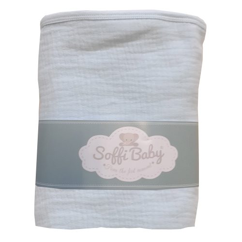 Soffi Baby takaró muszlin dupla világoskék 70x90cm|9990000097609