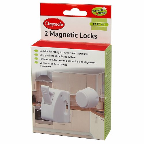 Clippasafe Mágneses fiók-, és szekrényzár 2db  1 kulcs fehér 71/4|5015876023652