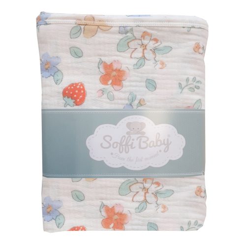 Soffi Baby takaró muszlin dupla epres 70x90cm|9999000007519