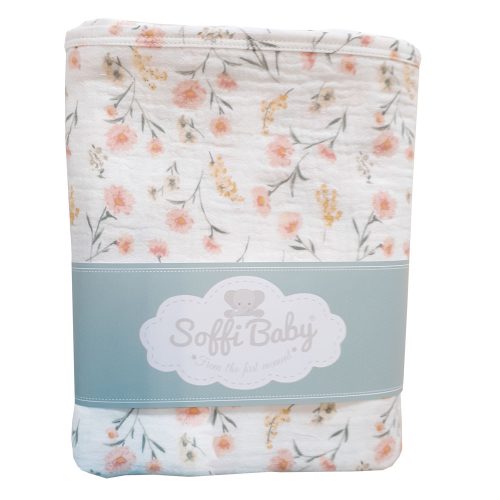 Soffi Baby takaró muszlin dupla virágmintás 70x90cm|9999000008738