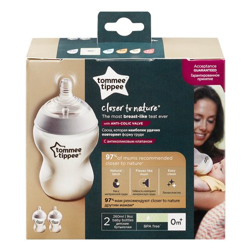 Tommee Tippee cumisüveg CTN duo 260 ml átlátszó|5010415225207