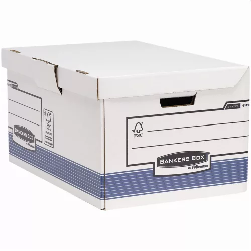 Archiváló konténer csapófedéllel, karton, 310 x 390 x 560 mm., Bankers Box System by Fellowes® 2 db/csomag, kék/fehér