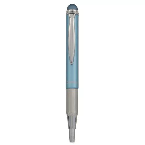 Golyóstoll metál világoskék test, Zebra Stylus Telescopic, írásszín kék